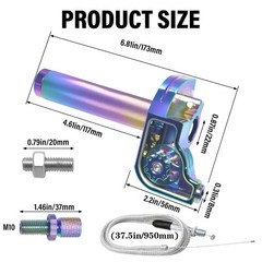 7/8″ 22mm CNC Aluminum Quick Twist Throttle Assembly with Throttle Cable – Un…