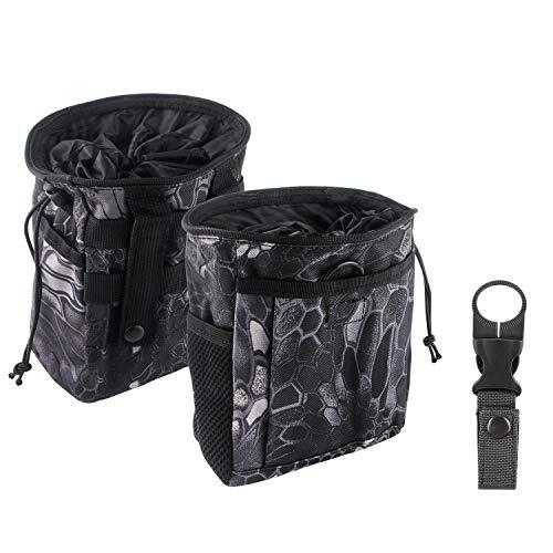 Drawstring Highend Rock Climbing Chalk Bag with a Carabiner black camouflage