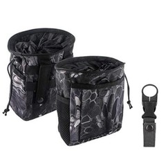 Drawstring Highend Rock Climbing Chalk Bag with a Carabiner black camouflage