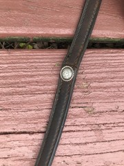 VINTAGE WESTERN LEATHER ALPACA SILVER QUALITY CONCHOS SPLIT REINS