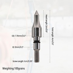 25 PCS Archery Arrow Tips for Archery Target Practice 100 Grain Arrowhead Scr…