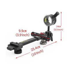 Compound Bow Sight 1 Pin,4X 6X 8X Lens, 0.019″ Fiber, Carbon Fiber Long Bar, …