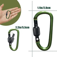 8 Pack D-Shape Carabiner Clasp with Screw Gate, 2.2 Inch Mini Keychain Clip