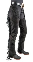 Western Equitation Chaps – Genuine Suede Leather – Black,Brown,Sand- XS,S,M,L,XL