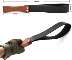 Leather Paddle W/ Anti-Slip Wooden Handle Riding Crop Horses 19in Equestrianism