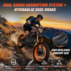Electric Dirt Bike Electric Motorcycle 70V 20.8AH E-MoutainBike 50MPH 2500W Peak