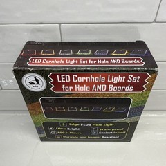 LED Cornhole Light Set for Board Edge & Hole Ring (White) Waterproof UltraBright