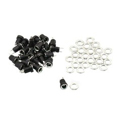 25PCS 5.5mmx2.1mm 2 Pins DC Power Jack Female Panel Mount Connector with Hex …