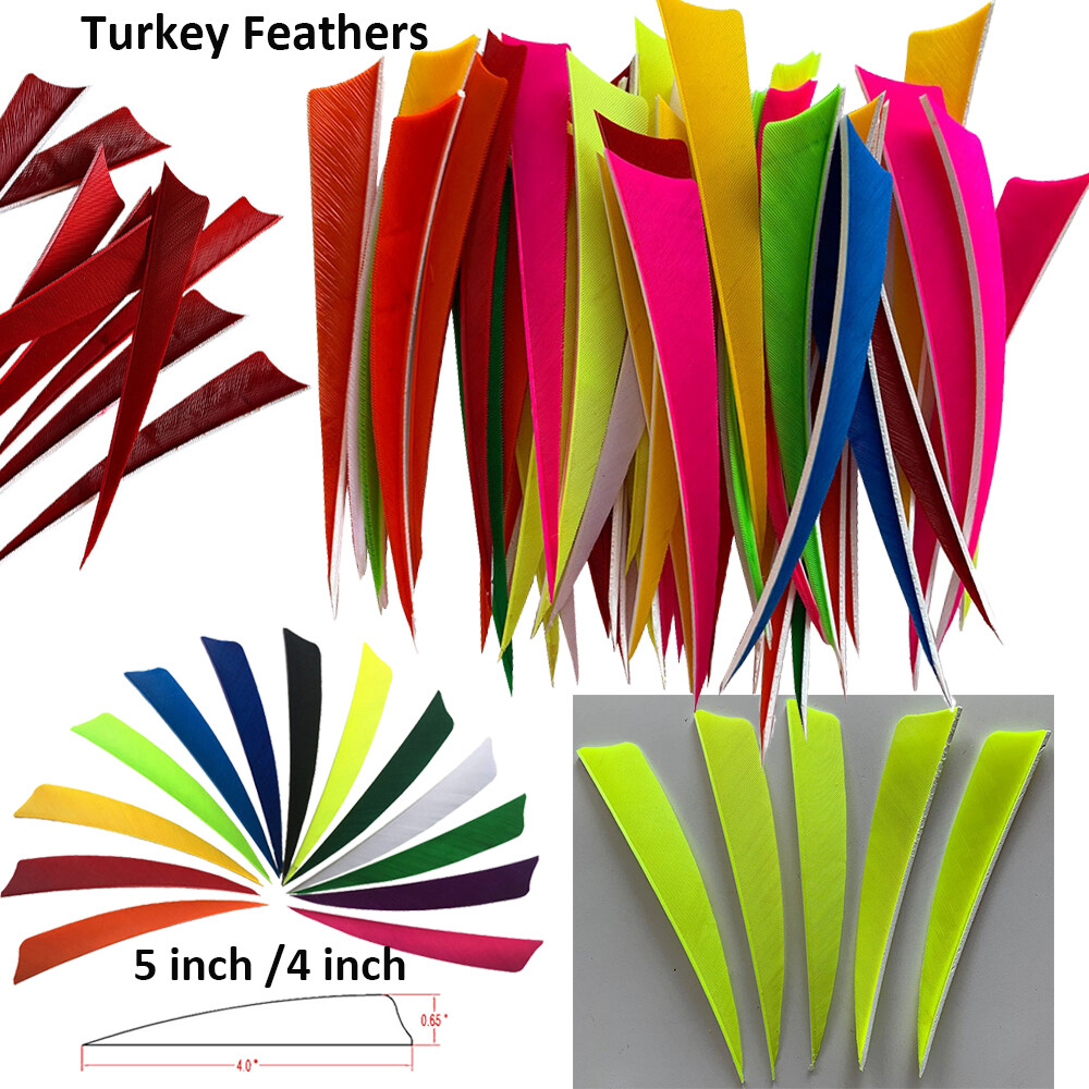 4 inch 5″ Archery Arrow Feather Natural Fletching Turkey Fletches Bow Arrow DIY