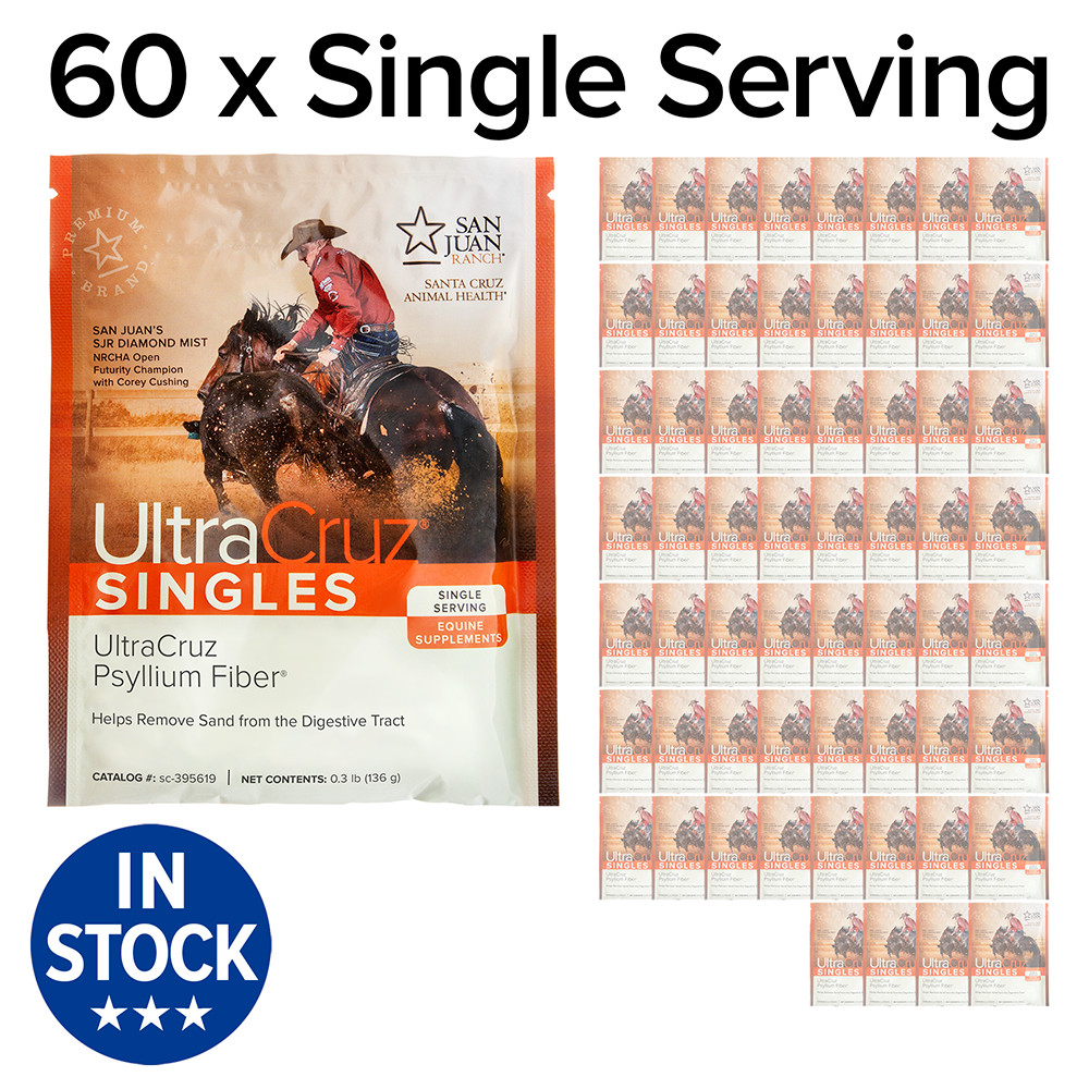 UltraCruz Equine Psyllium Fiber Horse Supplement, 60 Single Serv Pellet (60 Day)