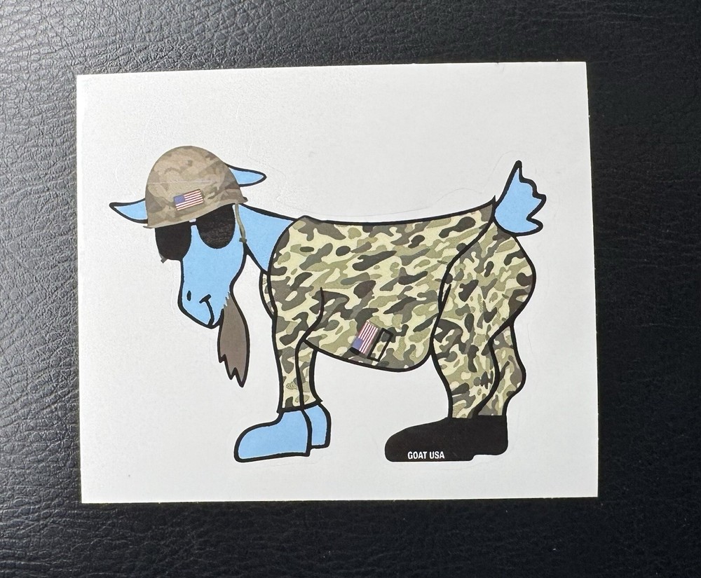 Goat USA Lot Of 3 Stickers OG Chuck Blue, USA Freedom Flag, And USA Army Soldier