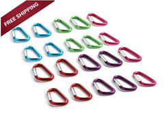 Drayas Aluminum Carabiner D Shape Buckle Pack, Small, Multicolor-20PCS