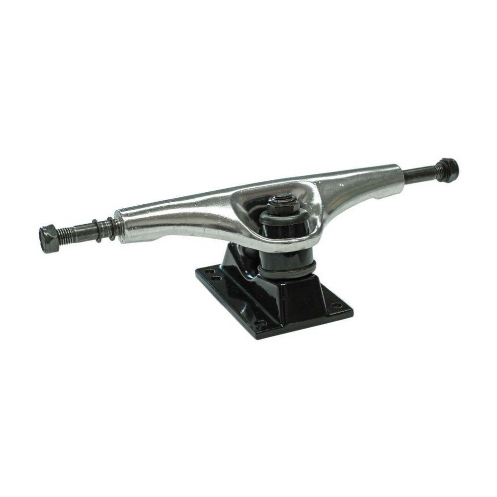 Yocaher 125mm / 5″ Skateboard Trucks – Chrome / Black (Pair of 2 )