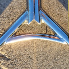 Chromoly Scooter Handlebars Chrome Y Bar Brown Grips 23in Tall Stunt BMX Style
