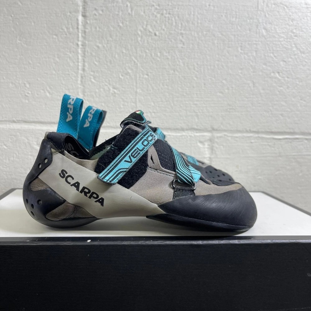 Scarpa Veloce Climbing Shoes Grey Maldive Hook & Loop Women’s 6 US/4 UK