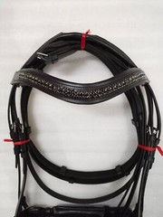 New Leather Padded Comfort Bridle With Black Colour Stone and Padding.