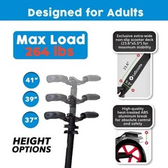 Foldable Kick Scooter for Adults & Teens – Adjustable Handlebar, 264lbs