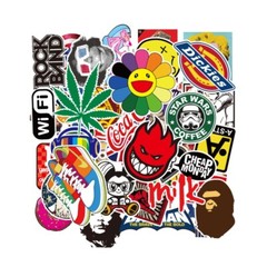 100 Pcs Funny Tags DC Vans Coal Bape Fashion Stickers Skateboard/Luggage/Laptop