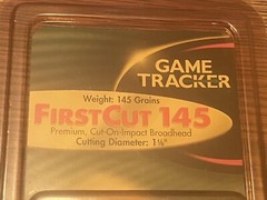 Vintage Game Tracker FirstCut 145 Premium Cut-On-Impact Broadheads NOS 3 Pack
