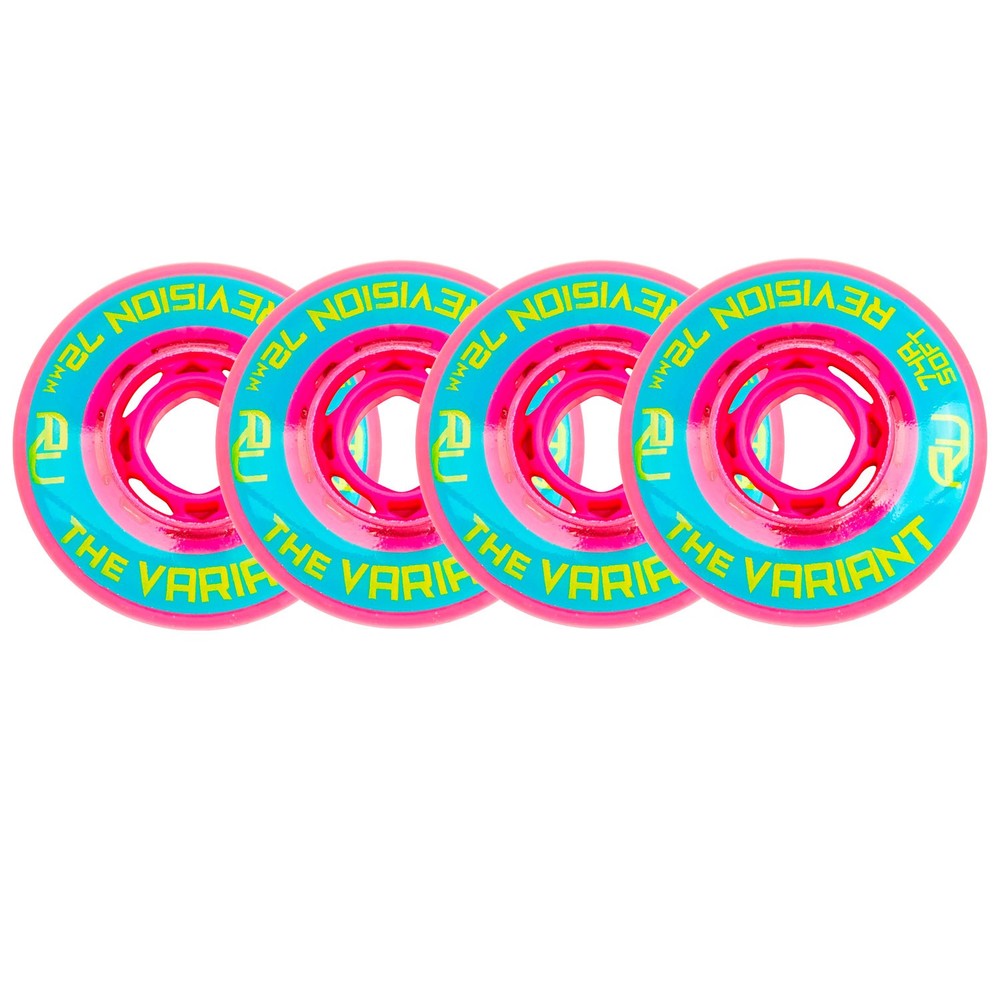 Revision Roller Hockey Wheels Indoor Variant 4-Pack (Choose Size/Hardness)