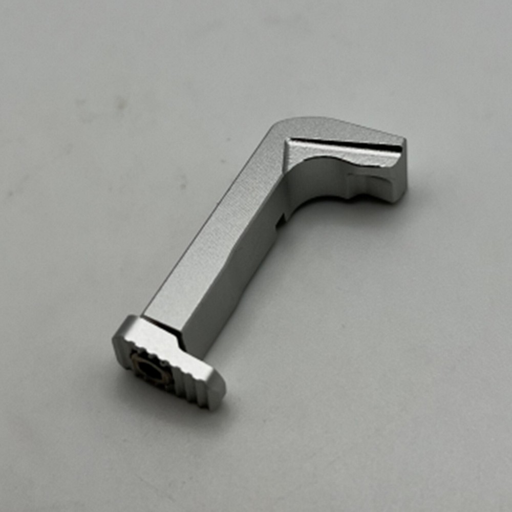 Extended Mag Release for GIock GEN 3 ,17, 19, 26 ,34, Aluminum Silver