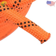1/2in × 120ft Double Braided Polyester Rope Breaking 5174 Pounds Orange Black