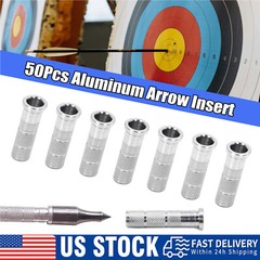 50PC 6.2/7.6mm Aluminium Arrow Inserts + Archery Arrow Shaft Cutter DIY Tool Set