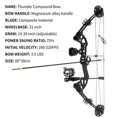 Aechery Bowfishing Bow Kit 30-60LBS – Compound Bow Fishing Cambos Kits – Fish…