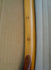 Vintage Wolverine English Style Long Bow 63, in. x 25 lb. R/H (Item #1)