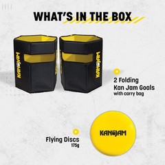 Kan Jam Foldable Travel Disc Toss Game – Black & Yellow, Standard, Classic