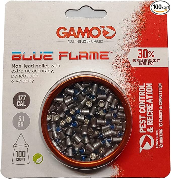 Gamo Blue Flame 177 Cal Qty of 100 Blister Non Lead Pellet – 632270254