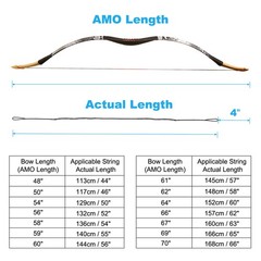 Bow String Replacement,12 Strands Bowstring for AMO 64″ Traditional Bow, Black