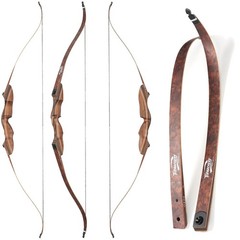 60″ Archery Takedown Recurve Bow 25-60lbs RH &Carbon Arrows Hunting Shoot Target