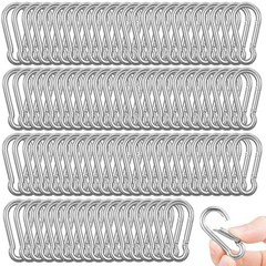 200PCS Heavy Duty 2″ Carabiner Clips, 220lbs Load Capacity for Outdoor Gear & Le