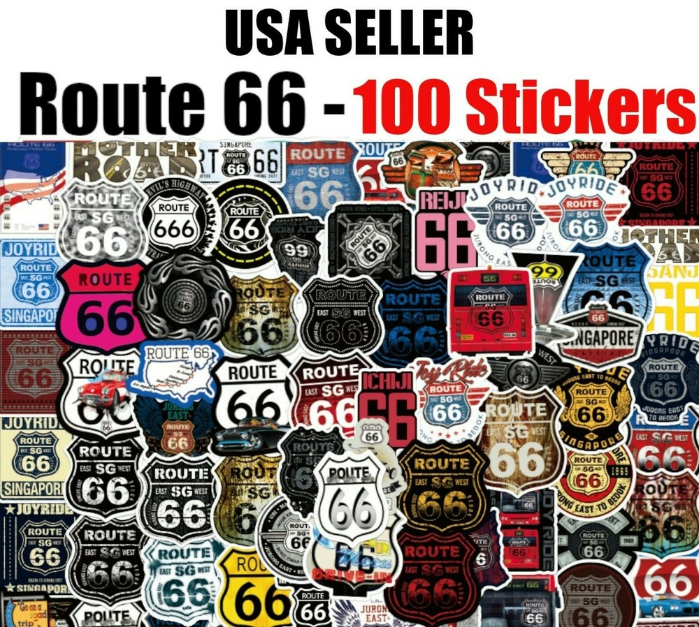 Route 66 Stickers American Travel United States Roads Highway Singapore 66 Road