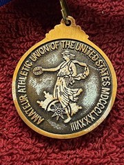 Amateur Athletic Union United States Medal Sport for All & Lanyard Gold Tone M10