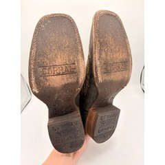 Corral Teens Western Boots 4.5T Wing Cross Brown Leather Square Toe A1032