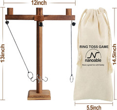 Ring Toss Games for Adults, Fun Hook and Ring Game with Carrying Bag, Outdoor In