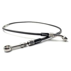 AN3 M10 Black Stainless Steel Braided Motorcycle Brake Line Oil Hose 120 cm