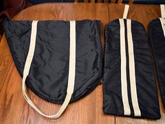 Dover, lot of 1 saddle bag + 3 bridle bags, black, cover $149.80