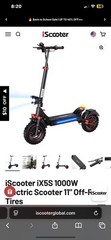 iScooter 1000W Electric Scooter 65KM Range 11″ Off-Road Folding E-Scooter 28Mph