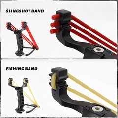 Fishing Reel Slingshot Catapult with Broadheads, Rubber Bands & Carry Bag