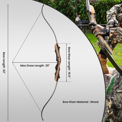 Archery Takedown Recurve Bow 62 inch for Adults, 20-50lbs,Target Practice & Hunt