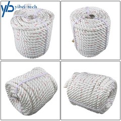 1inch × 120FT High Strength Braided Rope Breaking Strength 3400 Pounds White Red