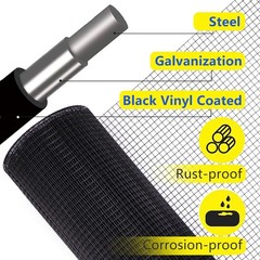 Black Hardware Cloth 1 inch 24 x 100ft,16 Gauge Vinyl PVC Coated Welded Wire …