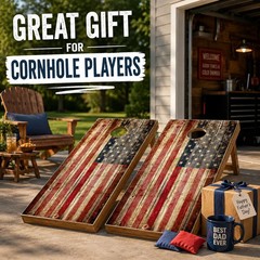 American Flag Cornhole Board Wraps Set of 2 Distressed Vinyl Decals Laminated