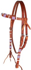 Horse Western how Tack Leather Rawhide Bridle Browband Headstall 78198HB1