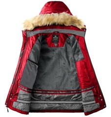 Wantdo Women’s Ski Jacket Winter Fleeced Snow Coat Waterproof Fur Hooded Jackets