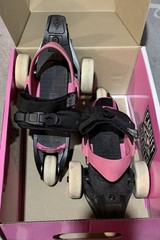 Cardiff Skate Co. Cruiser Adjustable Youth Roller Skates Pink/Black EU 30-37