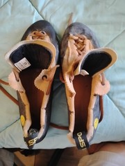 La Sportiva Mythos Climbing Shoes Mens 10 Beige Leather Rock Climbing Italy